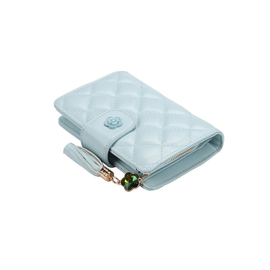Billetera Mujer Mediana Tres Pliegues Capacidad Grande Diseño Rombo - Image 10