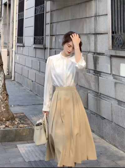 Traje Ejecutivo Rejuvenecedor para Mujer - Camisa y Falda de Temperamento - Image 6