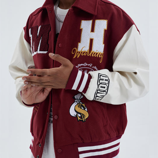Chaqueta Deportiva para Hombre con Bordados y Contraste de Colores