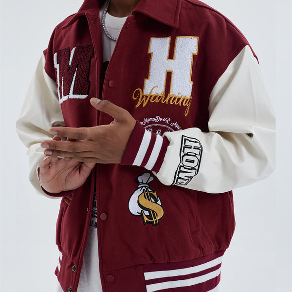 Chaqueta Deportiva para Hombre con Bordados y Contraste de Colores
