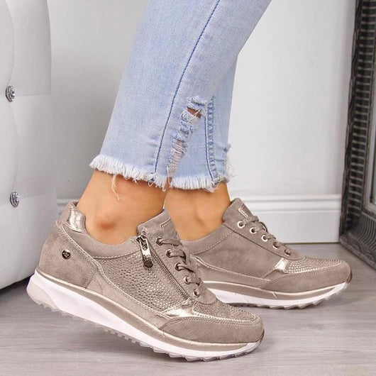 Zapatillas Deportivas Running con Brillantes en Colores Puros