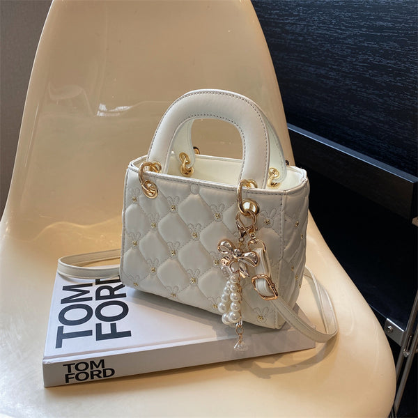 Bolso Bandolera Mujer con Bordado de Diamantes - Cartera de Moda Compacta