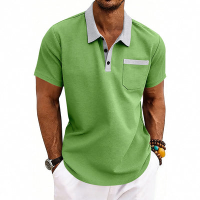 Polo Holgado de Punto Waffle para Hombre - Manga Corta - Image 4