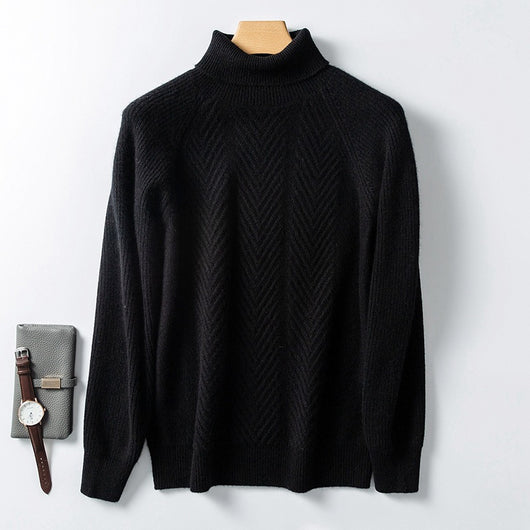 Suéter de Cachemira para Hombre con Cuello Alto y Jacquard - Image 12