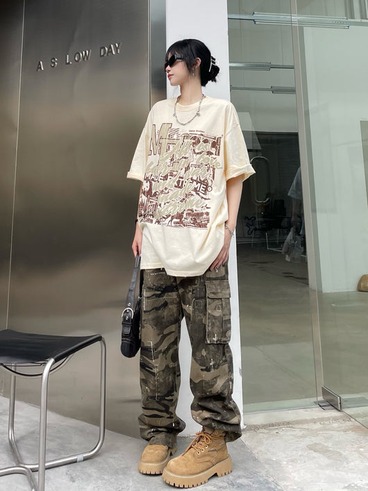 Camiseta Hombre Estampado Graffiti Vintage - Image 10