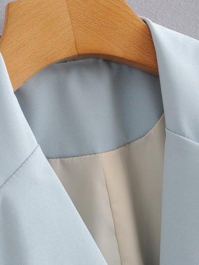 Traje Azul Metalizado de Doble Botonadura - Corte Midi Elegante - Image 23