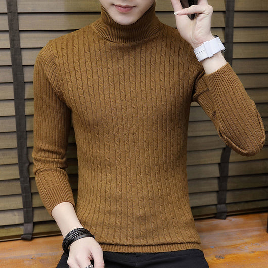 Suéter Cuello Alto Otoño Estilo Cruzado para Hombre - Image 14