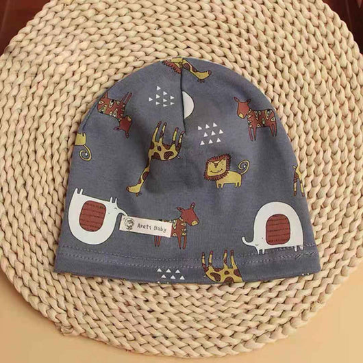 Gorro de Protección Térmica de Algodón Estampado para Bebé - Image 4