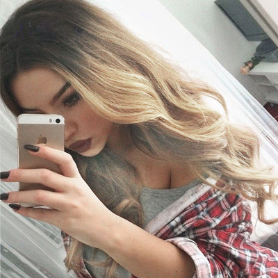 Peluca Larga Degradada Estilo Europeo y Americano para Mujer