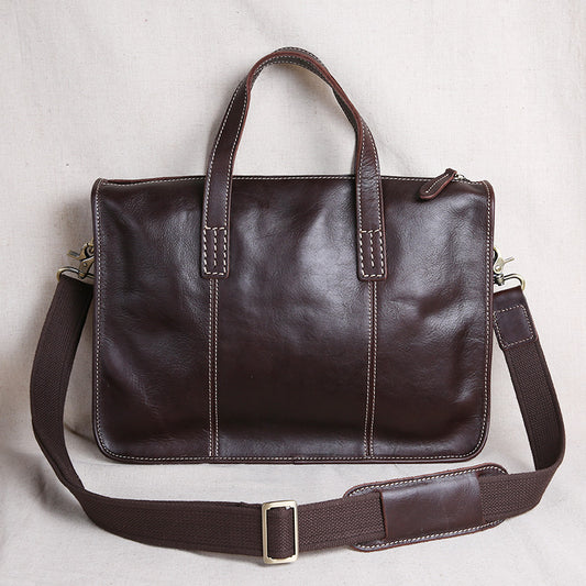 Maletín Ejecutivo de Cuero Vintage - Bolsa para Laptop Estilo Clásico
