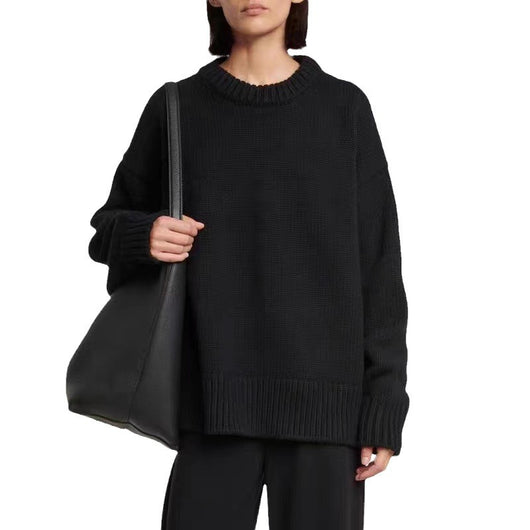 Suéter Grueso de Cuello Redondo en Cashmere para Tallas Grandes - Image 5