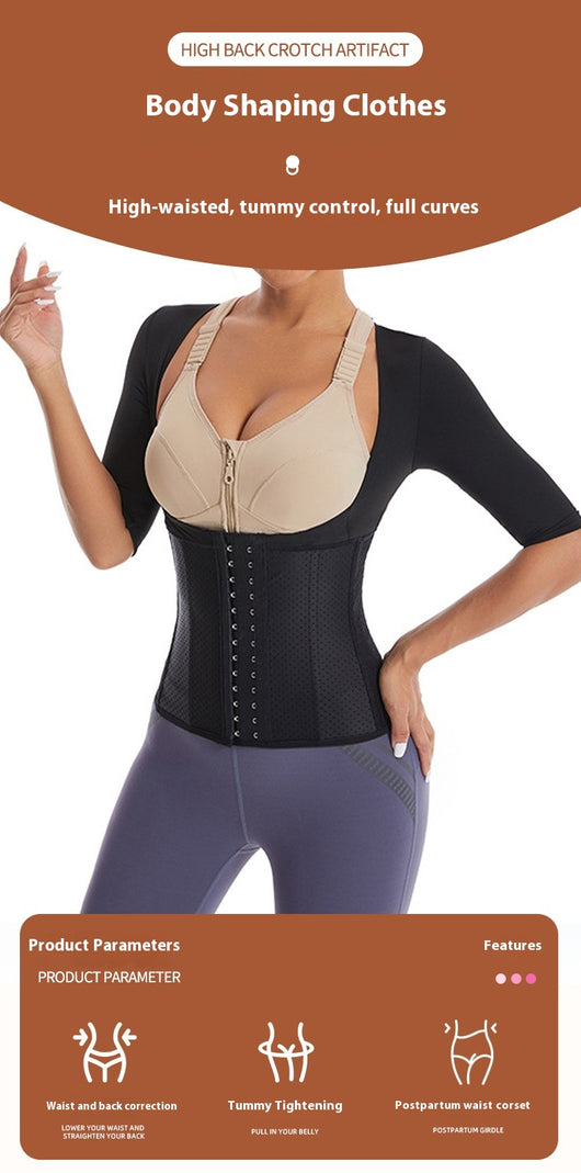 Faja Deportiva Reductora con 10 Varillas y Manga Corta - Cintura Controladora - Image 12