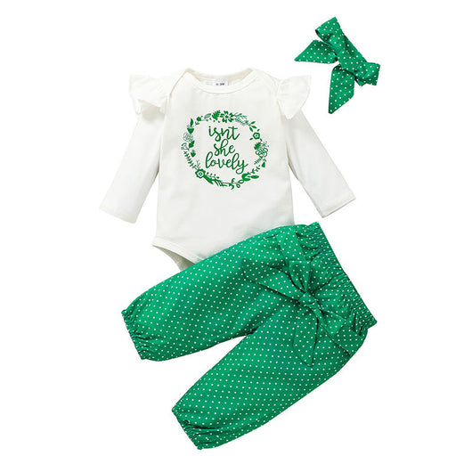 Conjunto de 3 Piezas de Ropa Infantil Estilo Europeo - Blusa y Pantalón Largo para Niñas - Image 3