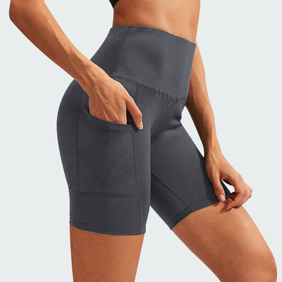Shorts Deportivos Cintura Alta con Bolsillos Diagonales - Mallas de Entrenamiento Secado Rápido - Image 8
