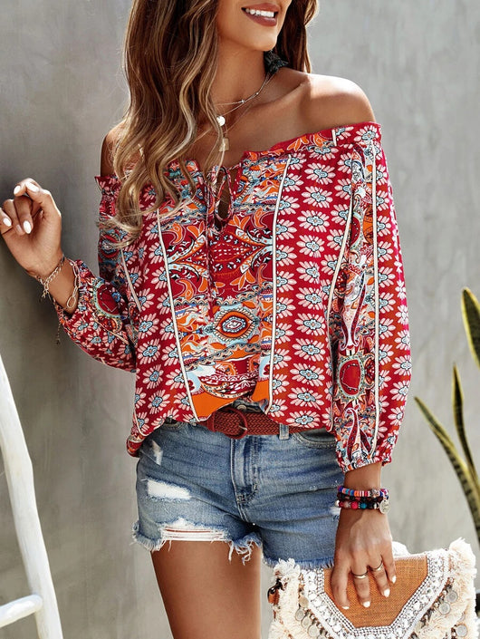Blusa Floral con Volantes y Nudo Frontal para Mujer - Image 16