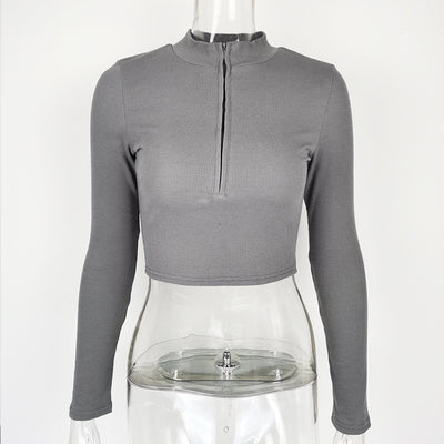 Top Crop Ajustado con Cierre de Mujer - Diseño Minimalista - Image 7