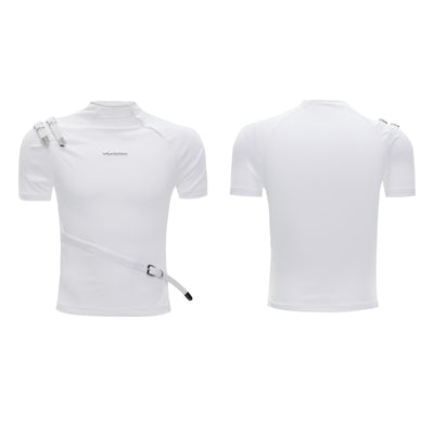 Camisa Slim Fit con Cuello Alzado y Detalle de Cinturón Metálico - Image 7