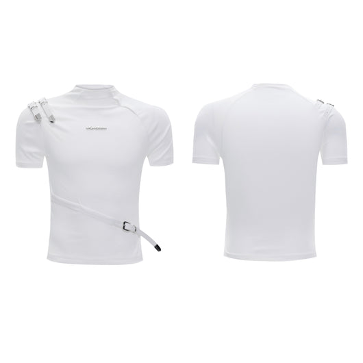 Camisa Slim Fit con Cuello Alzado y Detalle de Cinturón Metálico - Image 7
