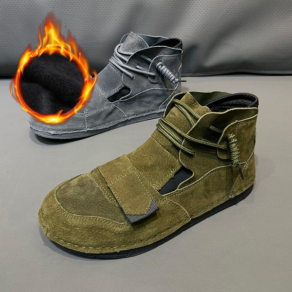 Zapatos Altos de Cuero para Hombre con Cierre Velcro - Estilo Moderno