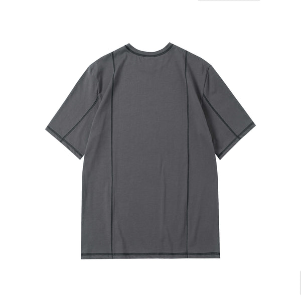 Blusa Suelta con Costuras Decorativas y Mangas Cortas