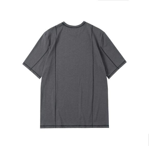 Blusa Suelta con Costuras Decorativas y Mangas Cortas
