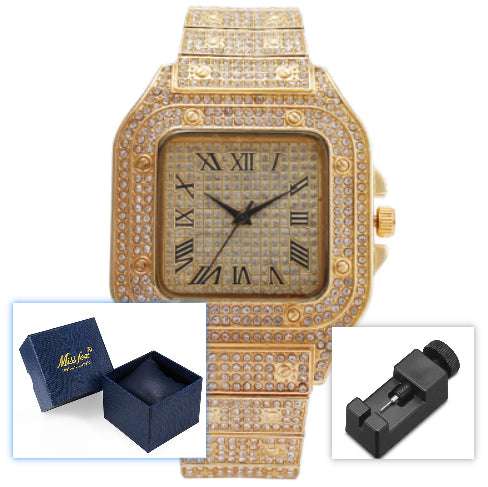 Reloj Elegante para Mujer con Diamantes Cuadrados y Degradado Romano - Image 7