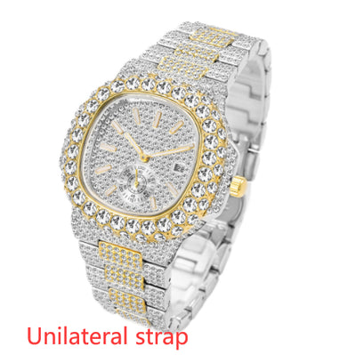 Reloj de Negocios Dorado para Hombre con Diamantes, Esfera Luminosa y Resistencia al Agua - Image 14