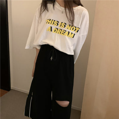 Pantalones Anchos Sueltos Desgarrados para Estudiantes - Combinan con Todo - Image 13