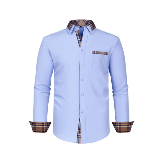 Camisa Manga Larga Hombre con Cuello Floral Patchwork - Image 11