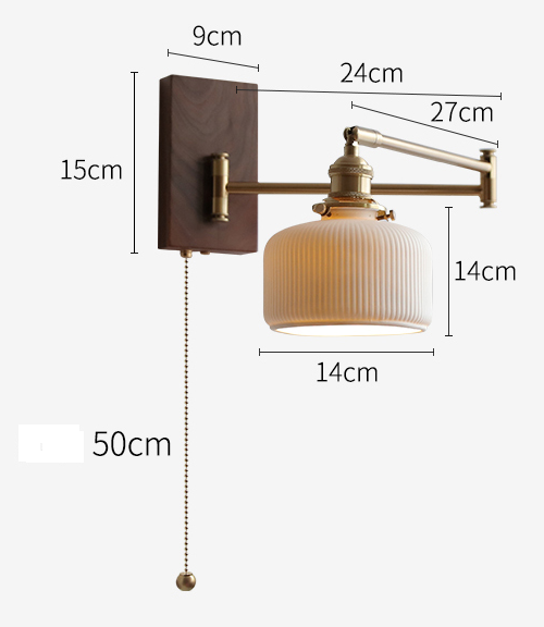 Lámpara de Pared Giratoria Retro Estilo Japonés para Cabecera - Image 6