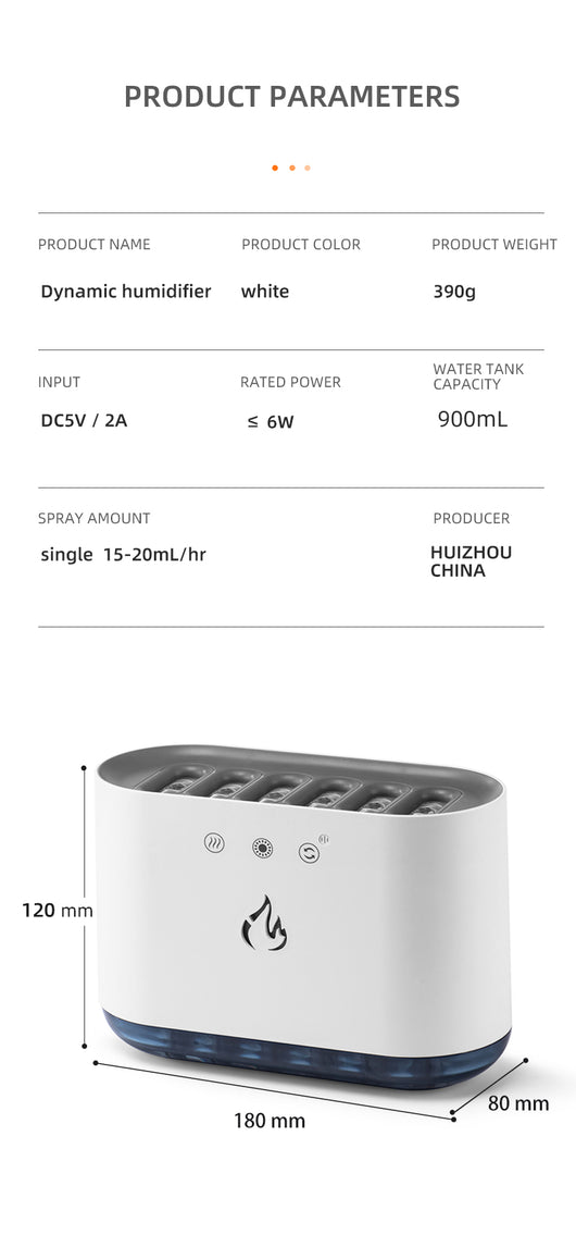 Humidificador Ultrasónico Inteligente USB con Llama Dinámica y Control por Voz - Image 20