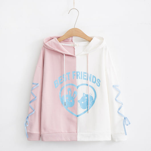 Sudadera con Capucha de Contraste Amplia y Versátil - Image 17
