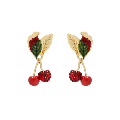 Aretes de Cereza con Cristales - Joyería de Moda para Mujeres - Image 3