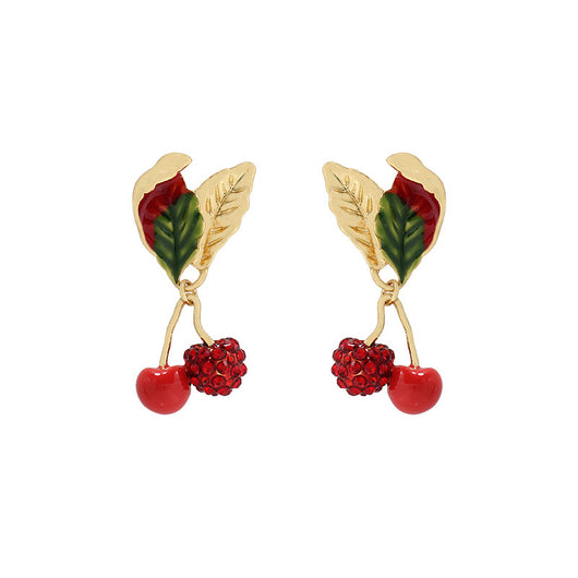 Aretes de Cereza con Cristales - Joyería de Moda para Mujeres - Image 3