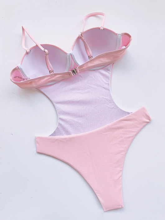 Traje de Baño Enterizo de Color Liso - Estilo Europeo y Americano - Image 19
