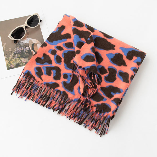 Bufanda Chal Leopardo Retro Invierno - Estilo Europeo Versátil - Image 6