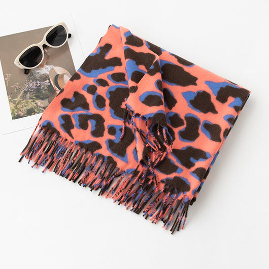 Bufanda Chal Leopardo Retro Invierno - Estilo Europeo Versátil - Image 6
