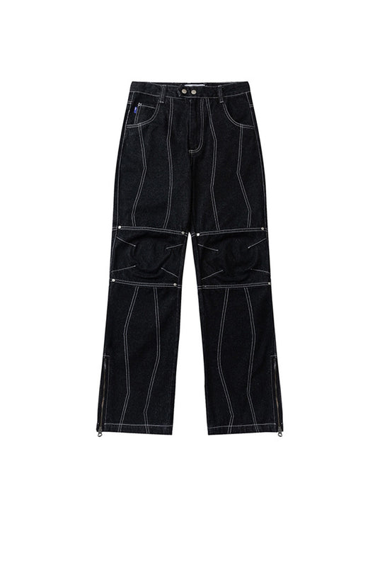 Pantalones Vaqueros Retro Holgados con Cierre Decorativo para Hombre y Mujer - Image 10