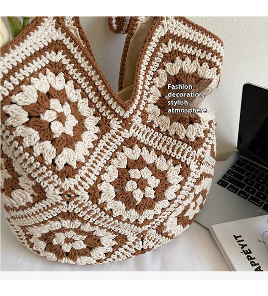 Bolso Tote Tejido a Mano Estilo Étnico Retro de Gran Capacidad - Image 9