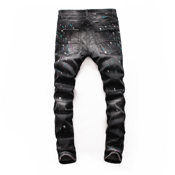 Pantalones Vaqueros Rotos con Parches para Hombre - Slim Fit Biker con Diseño Personalizado