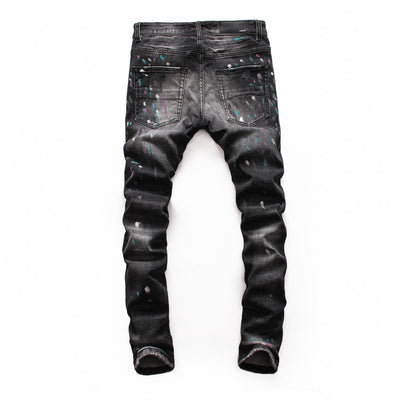 Pantalones Vaqueros Rotos con Parches para Hombre - Slim Fit Biker con Diseño Personalizado - Image 2