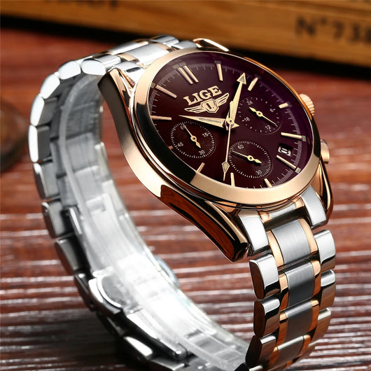 Reloj de Negocios Deportivo Acero Inoxidable Multifuncional con Calendario - Image 17