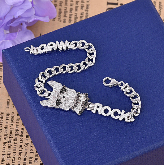 Pulsera de Cristales Brillantes con Perrito Adorable