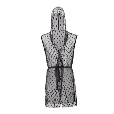 Bata de Dormir Transparente con Encaje para Hombre - Image 9