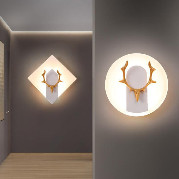 Lámpara de Pared Decorativa Astas Acrílico para Sala de Estar
