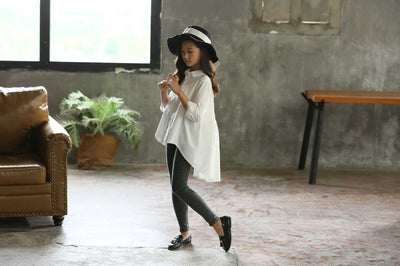 Blusas Holgadas Estilo Coreano para Niñas - Camisetas Modernas con Diseño Asimétrico - Image 16