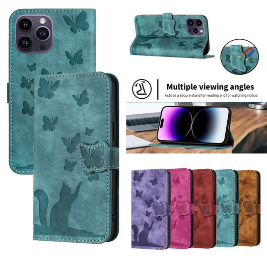 Funda de Cuero para Celular con Mariposa en Relieve - Image 42