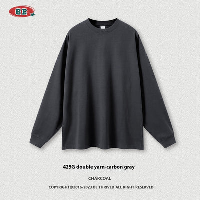 Camiseta Manga Larga Oversize para Hombre - Algodón Puro Otoño Invierno - Image 12