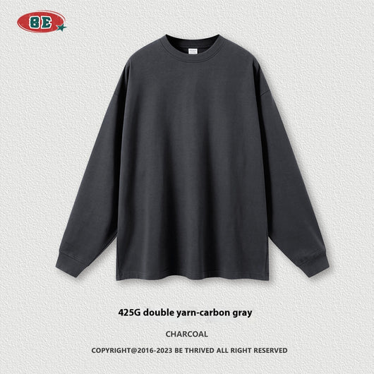 Camiseta Manga Larga Oversize para Hombre - Algodón Puro Otoño Invierno - Image 12