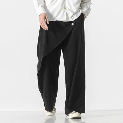 Pantalones Holgados de Algodón y Lino - Estilo Retro Tallas Grandes para Hombre - Image 3
